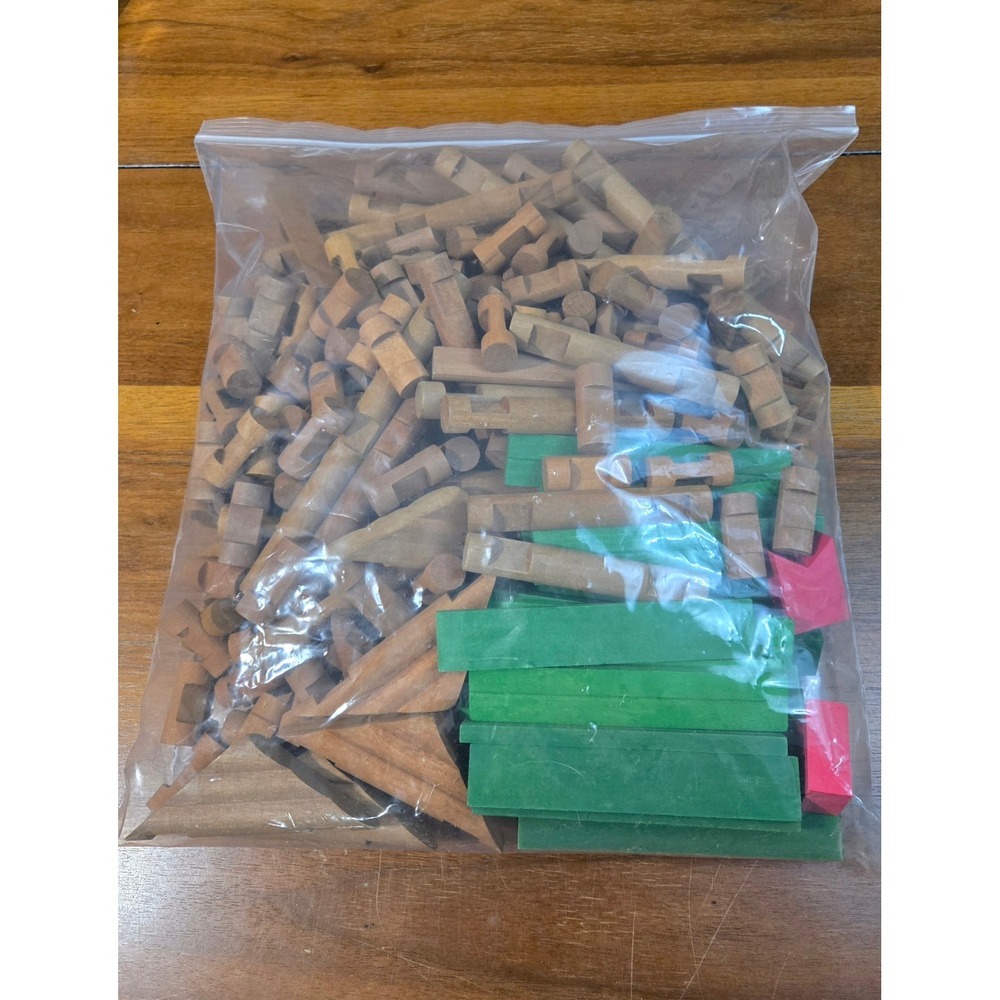 6lb‎ Bulk Wooden Building Logs Set Lincoln Log Compatible Construction Toy